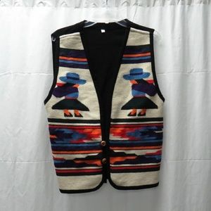 Hand Woven Southwestern Style Colorful Vest XL
